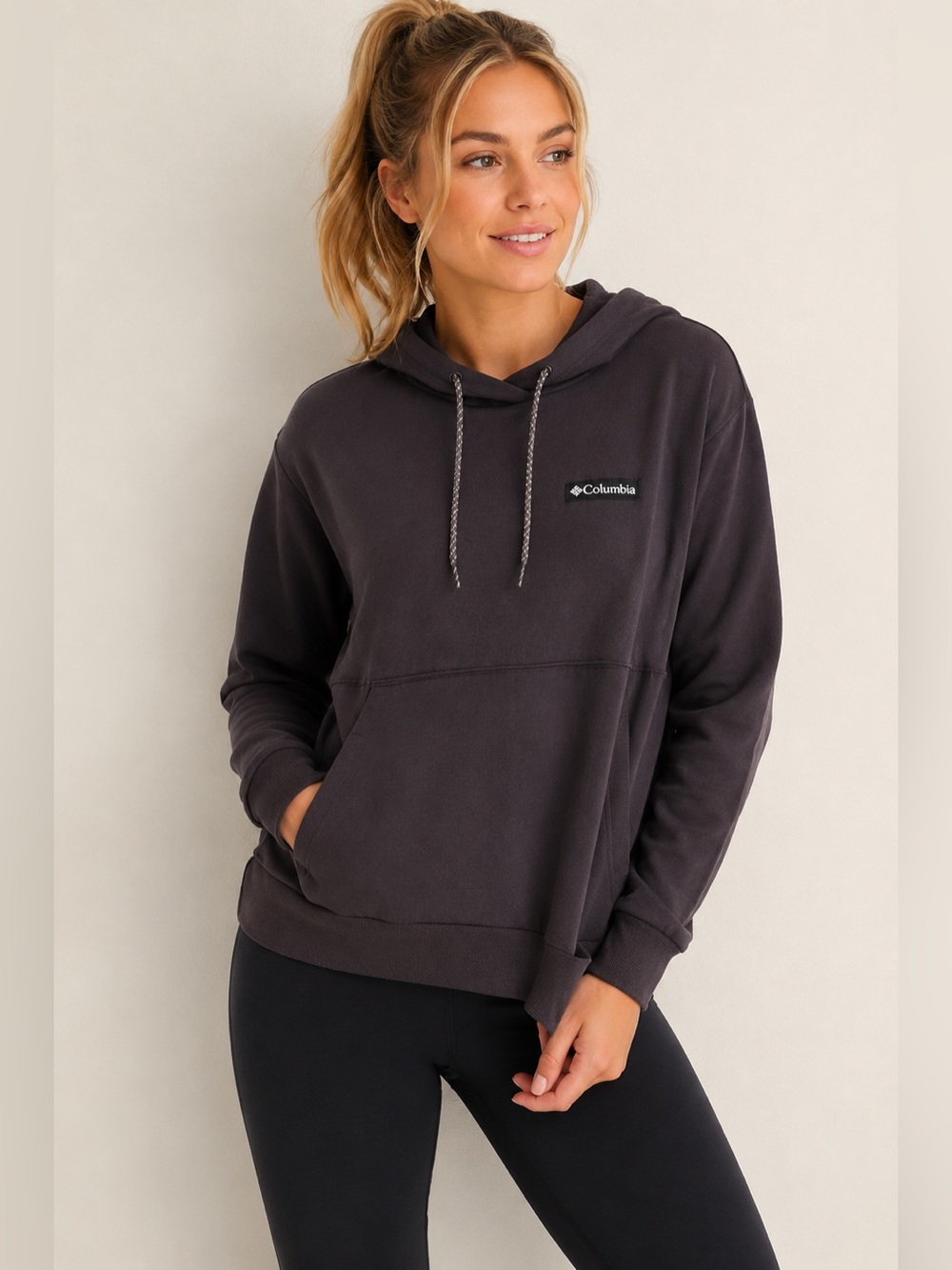 Columbia Uphill Edge French Terry Hoodie‎ Women’s Large Black Pullover NWT